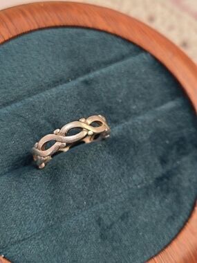 925 Sterling Silver Infinity Crisscross Ring Size 8.5 Twisted Band Minimalist